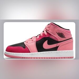 Nike Kids Pink and Black Mid-Top Sneakers
